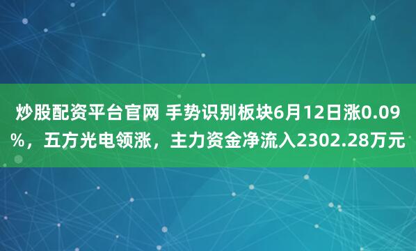 炒股配资平台官网 手势识别板块6月12日涨0.09%，五方光电领涨，主力资金净流入2302.28万元