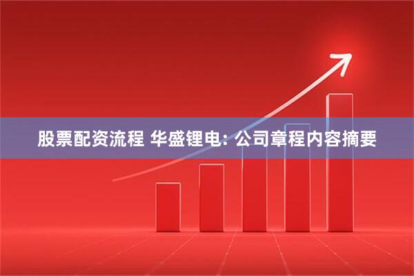 股票配资流程 华盛锂电: 公司章程内容摘要
